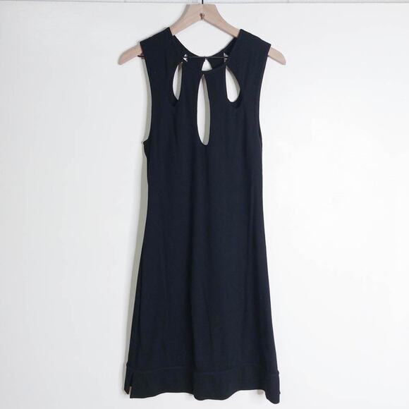 Nu Collective Black Cutout Keyhole Ponte Sleeveless Dress Large - Picture 2 of 9